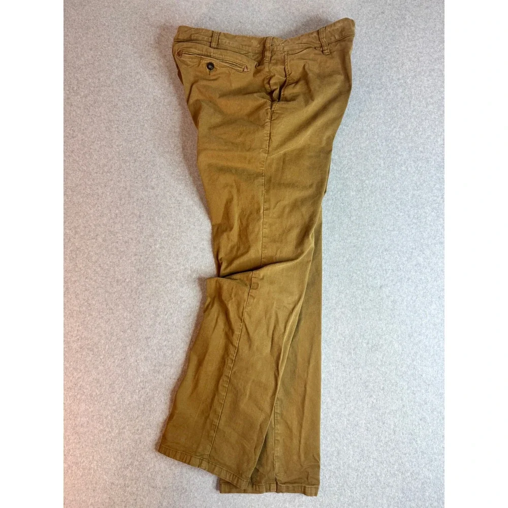 Orvis Mens 36x30 Chino Pants Tobacco Brown Cotton Stretch Straight Leg Twill